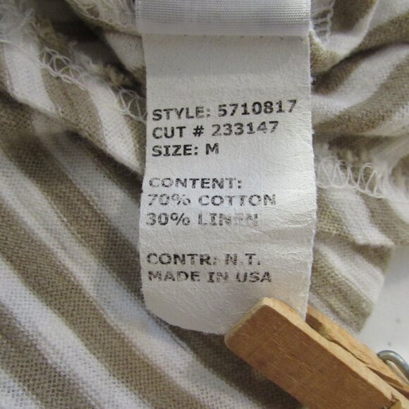 Cut Loose Cotton/Linen Tan/White Striped Tank Maxi - Picture 5 of 16